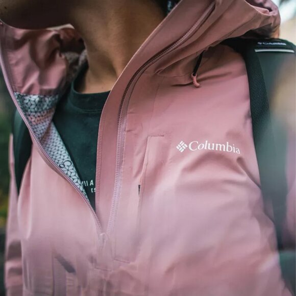 Columbia Women's Omni-Tech Ampli-Dry Shell Jacket, Faux Pink, Medium - Picture 10 of 11